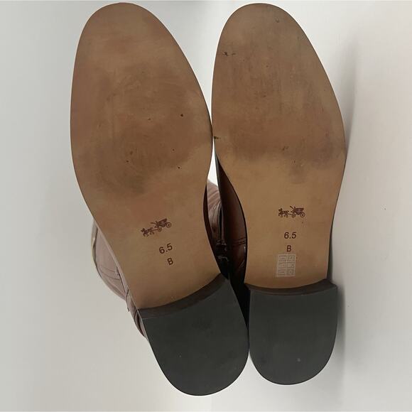 COACH Micha Wide Calf 6.5 US Leather Knee High Boots Chestnut Brown Designer EUC - Picture 16 of 16